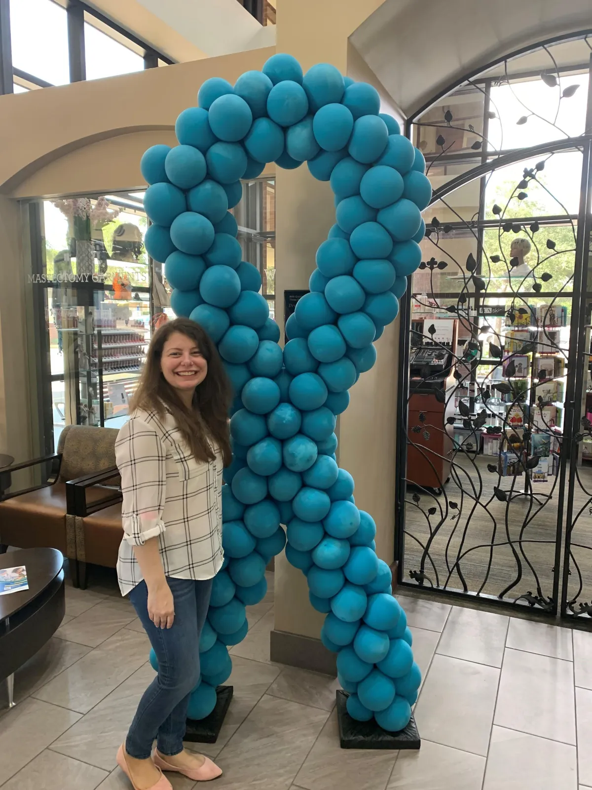 Heather smiling with balloons